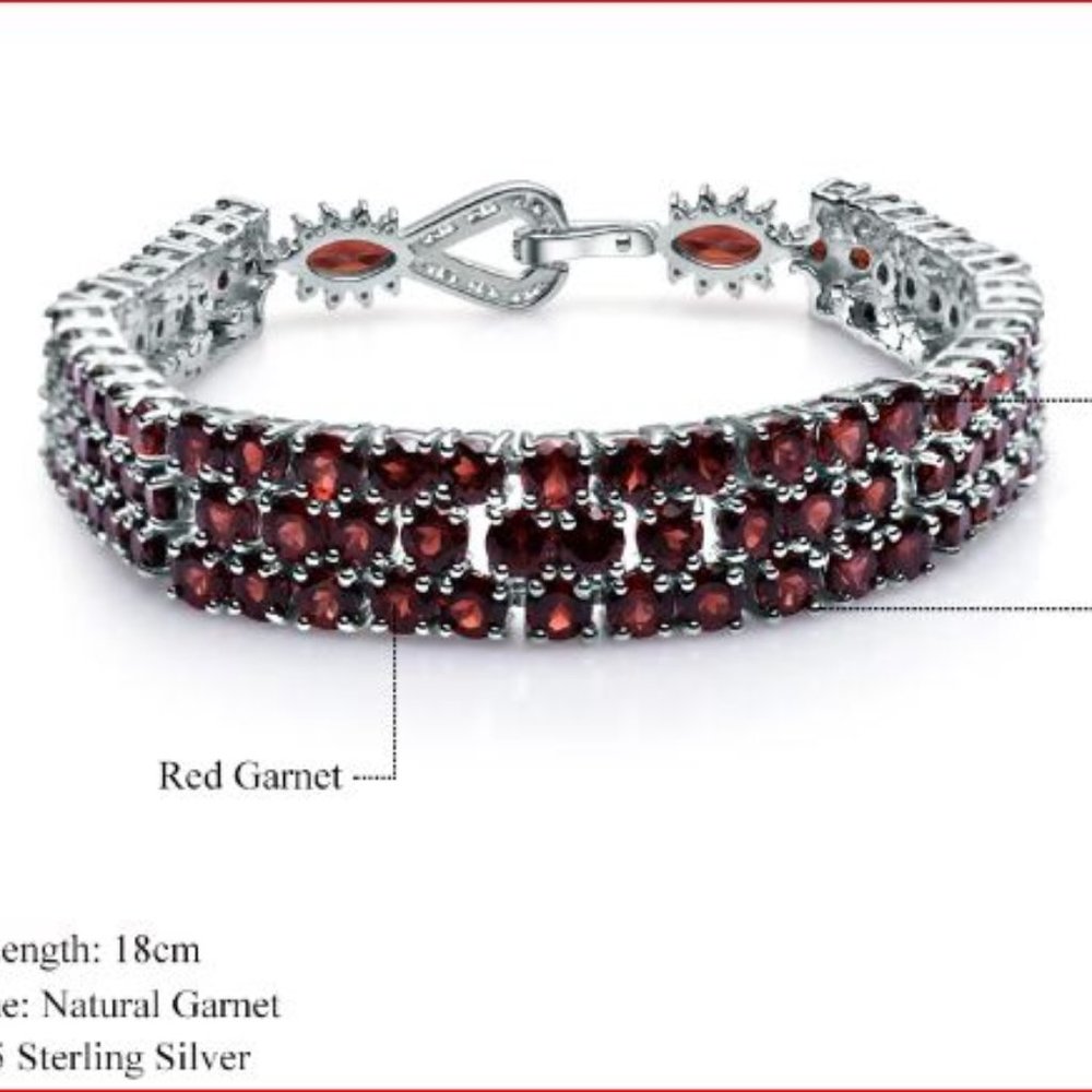 GENUINE GARNET Bracelet. - Picture 5 of 7